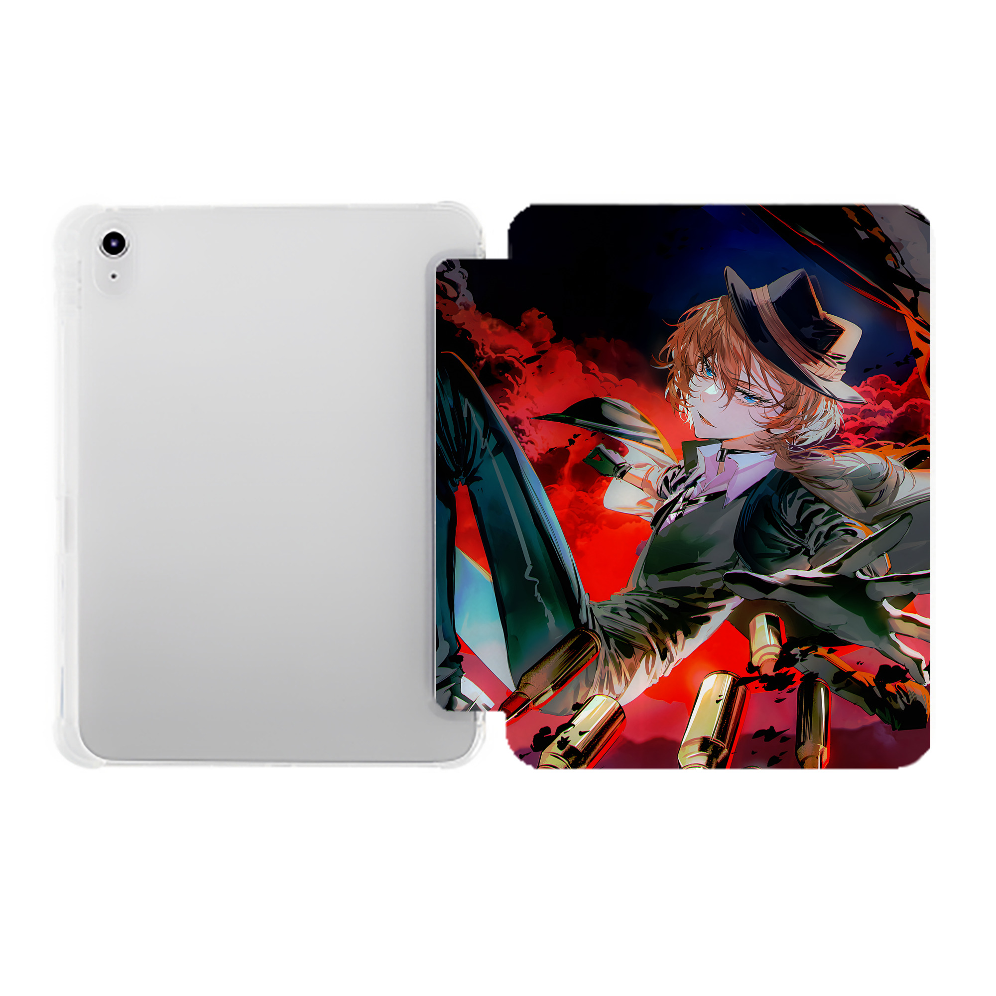 （画像用） 文豪ストレイドッグス Bungo Stray Dogs IPad ケース ペン収納付き 三つ折りスタンド PUレザー×シリコン 対応機種9.5/10.5/10.9インチ